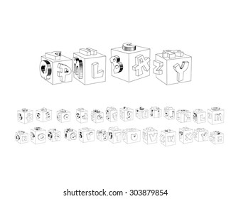 3D Fun and Cute cube font