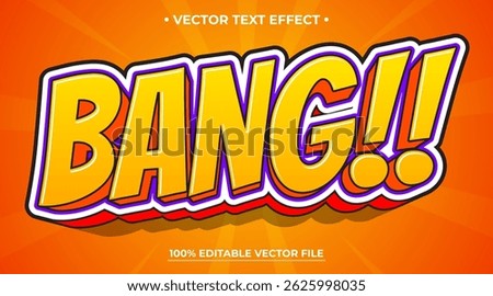 3D fun yellow red text effect Outlined graphic style on abstract orange background