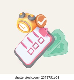 3D funding business graph on creative solution money coin growing business concept for finance, investment, notification online payment. bank trading online vector icon illustration