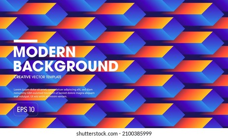 3D Future geometric banner design. Cubic Gradient shapes composition. Vector illustration.