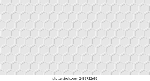 3D Futuristic abstract honeycomb mosaic white background. Abstract white honeycomb vector wallpaper with hexagonal