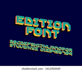 3D Futuristic Digital font set design