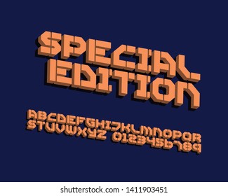 3D Futuristic Digital font set design