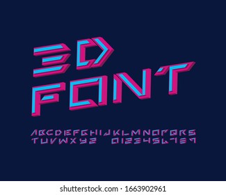 Conjunto de fuentes 3D futuristas en formato vectorial