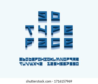 3D futuristic font set in vector format