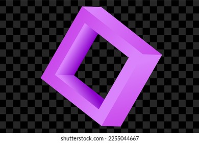 3d futuristic gradient purple geometric shapes. Isolated background.