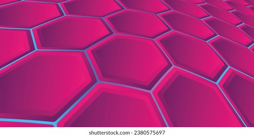 3D Futuristic honeycomb mosaic white background. Realistic geometric mesh cell texture. Abstract red gradient vector wallpaper with red hexagon grid.
