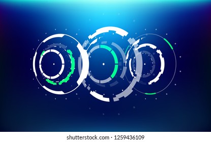 3D Futuristic HUD Technology Elements Design. Big Data, Virtual Reality, Artificial Intelligence, Hologram Screen, Science Fiction, Security System. Vector EPS 10 Illustration