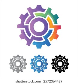 3D futuristic letter Gear logo icon, circle, automotive, technical, mechanic, machine gear logo in simple and techy design style