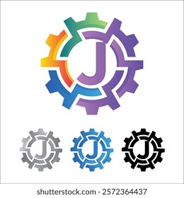 3D futuristic letter Gear logo icon, circle, automotive, technical, mechanic, machine gear logo in simple and techy design style