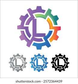 3D futuristic letter Gear logo icon, circle, automotive, technical, mechanic, machine gear logo in simple and techy design style