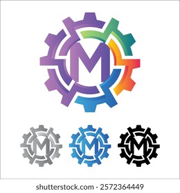 3D futuristic letter Gear logo icon, circle, automotive, technical, mechanic, machine gear logo in simple and techy design style