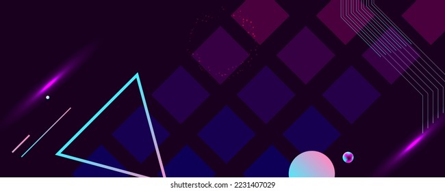 3d futuristic neon space background with planets and geometric elements. Abstraction background