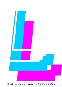 3D Futuristic Pixel Letter Alphabet Vector Element