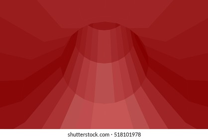 3d futuristic red tunnel. Vector abstract background. Hi tech illustration.