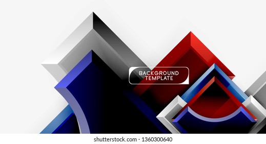 3d futuristic shapes vector abstract background made of glossy pieces with light effects. Modern design