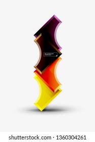 3d formas futuristas vectorial fondo abstracto hecho de piezas glosas con efectos de luz. Diseño moderno
