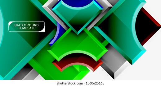 3d formas futuristas vectorial fondo abstracto hecho de piezas glosas con efectos de luz. Diseño moderno