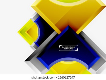 3d futuristic shapes vector abstract background made of glossy pieces with light effects. Modern design