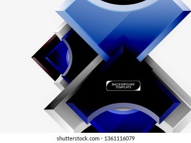 formas futuristas 3d vetor abstrato fundo feito de peças brilhantes com efeitos de luz. Design moderno