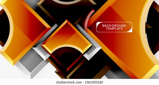 3d formas futuristas vectorial fondo abstracto hecho de piezas glosas con efectos de luz. Diseño moderno