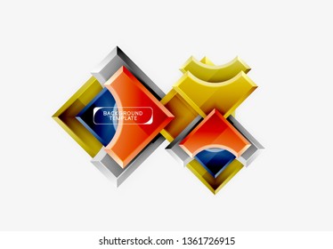 3d futuristic shapes vector abstract background made of glossy pieces with light effects. Modern design
