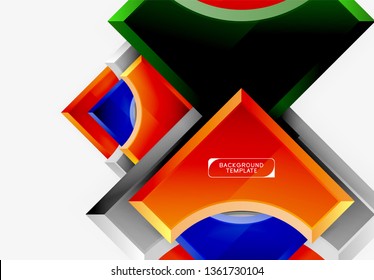3d formas futuristas vectorial fondo abstracto hecho de piezas glosas con efectos de luz. Diseño moderno
