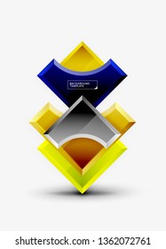 formas futuristas 3d vetor abstrato fundo feito de peças brilhantes com efeitos de luz. Design moderno