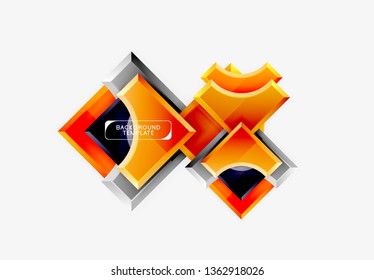 3d futuristic shapes vector abstract background made of glossy pieces with light effects. Modern design