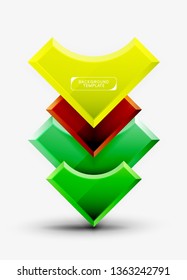 3d futuristic shapes vector abstract background made of glossy pieces with light effects. Modern design