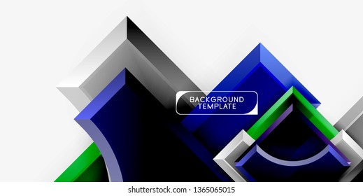 3d formas futuristas vectorial fondo abstracto hecho de piezas glosas con efectos de luz. Diseño moderno