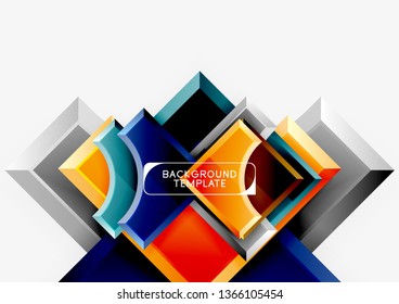 3d formas futuristas vectorial fondo abstracto hecho de piezas glosas con efectos de luz. Diseño moderno