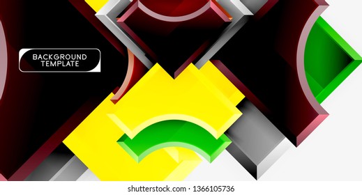 formas futuristas 3d vetor abstrato fundo feito de peças brilhantes com efeitos de luz. Design moderno
