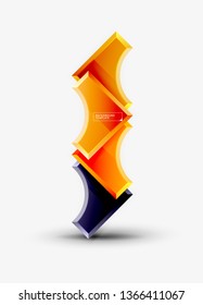 3d formas futuristas vectorial fondo abstracto hecho de piezas glosas con efectos de luz. Diseño moderno