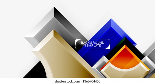 3d formas futuristas vectorial fondo abstracto hecho de piezas glosas con efectos de luz. Diseño moderno
