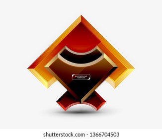 3d futuristic shapes vector abstract background made of glossy pieces with light effects. Modern design