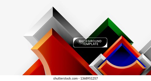 3d formas futuristas vectorial fondo abstracto hecho de piezas glosas con efectos de luz. Diseño moderno