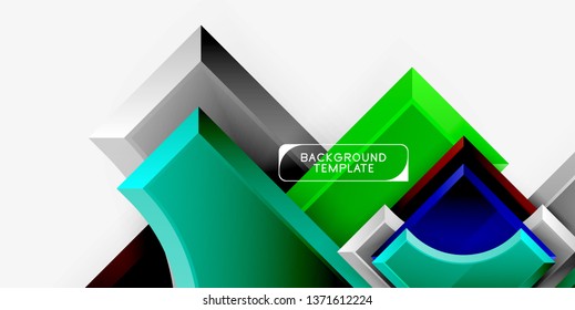 3d formas futuristas vectorial fondo abstracto hecho de piezas glosas con efectos de luz. Diseño moderno