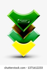 3d futuristic shapes vector abstract background made of glossy pieces with light effects. Modern design