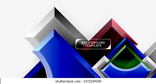 3d formas futuristas vectorial fondo abstracto hecho de piezas glosas con efectos de luz. Diseño moderno