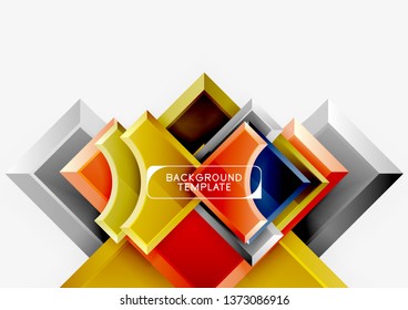 3d futuristic shapes vector abstract background made of glossy pieces with light effects. Modern design