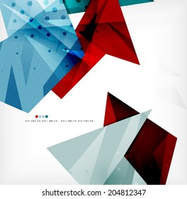 3d futuristic shapes vector abstract background made of glossy pieces with light effects and textured surfaces