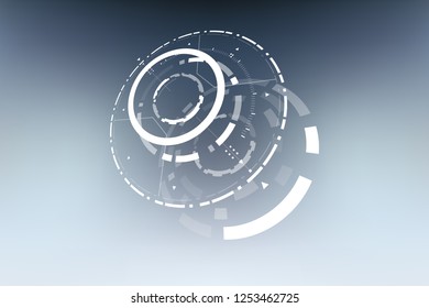 3D Futuristic Technology Elements Design. Landing Page, Big Data, Virtual Reality, Artificial Intelligence, Hologram Screen, Science Fiction, Security System. Vector EPS 10 Illustration