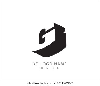 3D G letter vector with white background