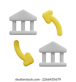 3d g2g icon vector. 3d government to government concept. Isolated on white background. 3d icon vector render illustration. Design in modern cartoon style for ui, ux, web, app banner design