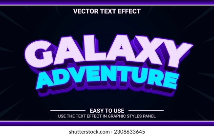 3.ª galaxia efecto de texto editable de aventura