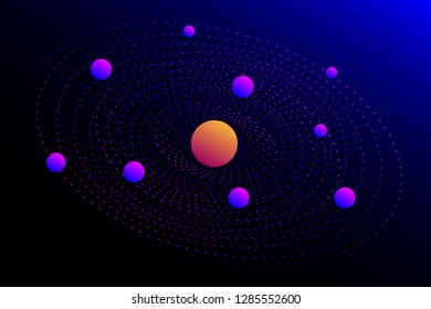 3D Galaxy on a blue background.
