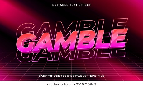 3d gamble gradient glitch text style effect template editable text effect