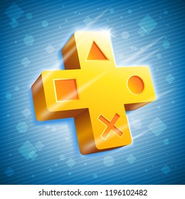 3D Game Console D-Pad Bursting from Screen