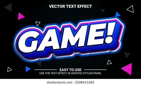 3d game editable text effect